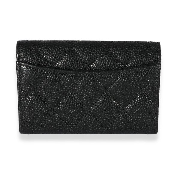 Chanel Black Quilted Caviar Flap Card Holder Wallet - Picture 3 of 7